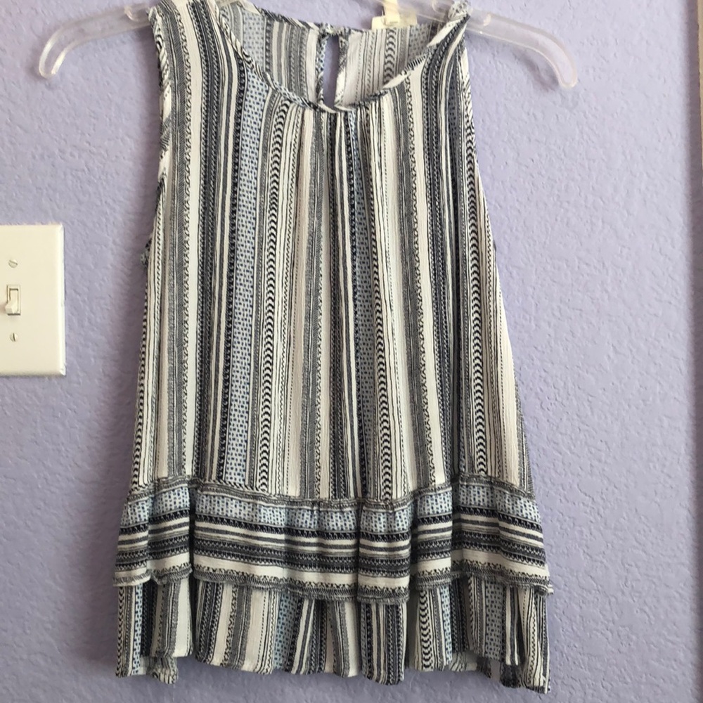 Blue and White Striped Tanks